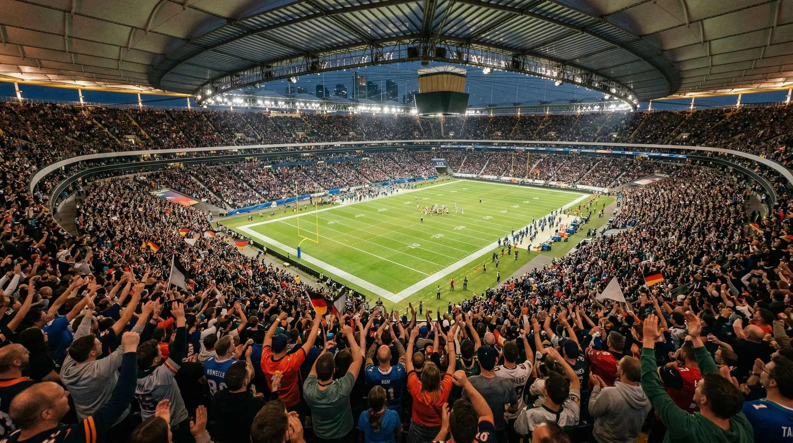 NFL-Fans in Deutschland — volles Stadion bei einem International Game in Frankfurt