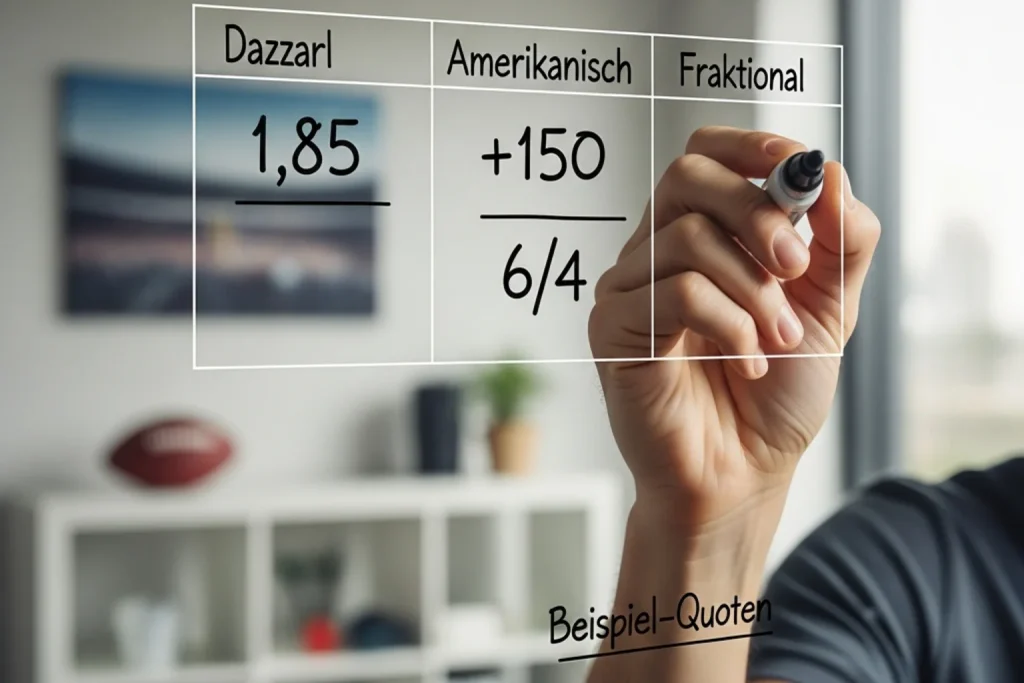 NFL Quotenformate – Dezimal, Amerikanisch und Fraktional im Vergleich erklärt